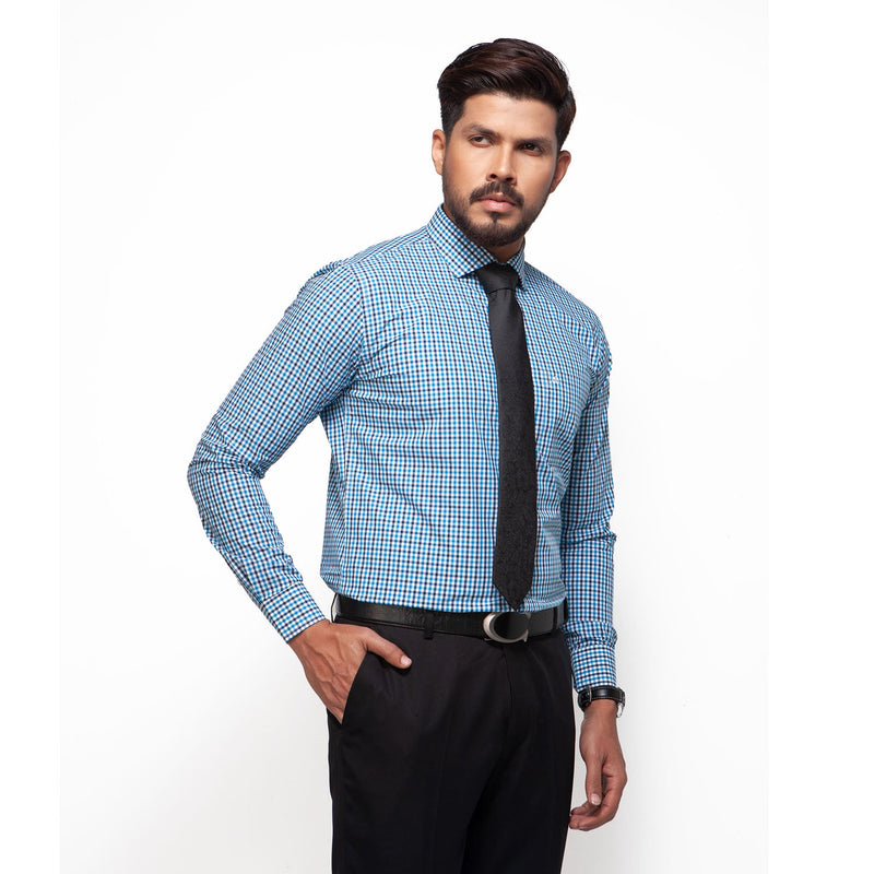 Shirt:Full Sleeve_Semi Fit_  Check_335#1