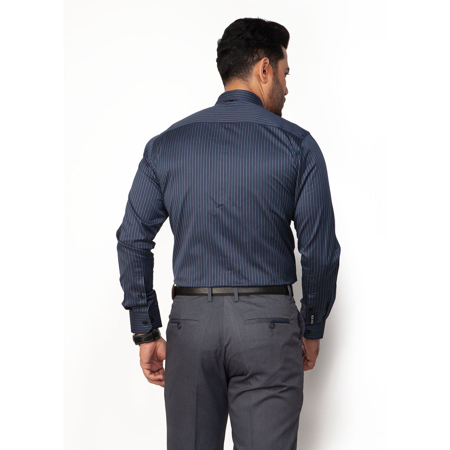 Shirt:Full Sleeve Blue Door_Regular Fit_ Stripe_296#1