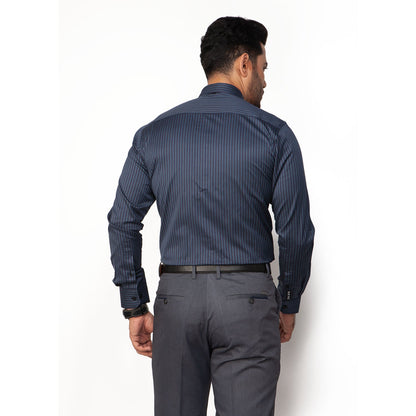 Shirt:Full Sleeve Blue Door_Regular Fit_ Stripe_296#1