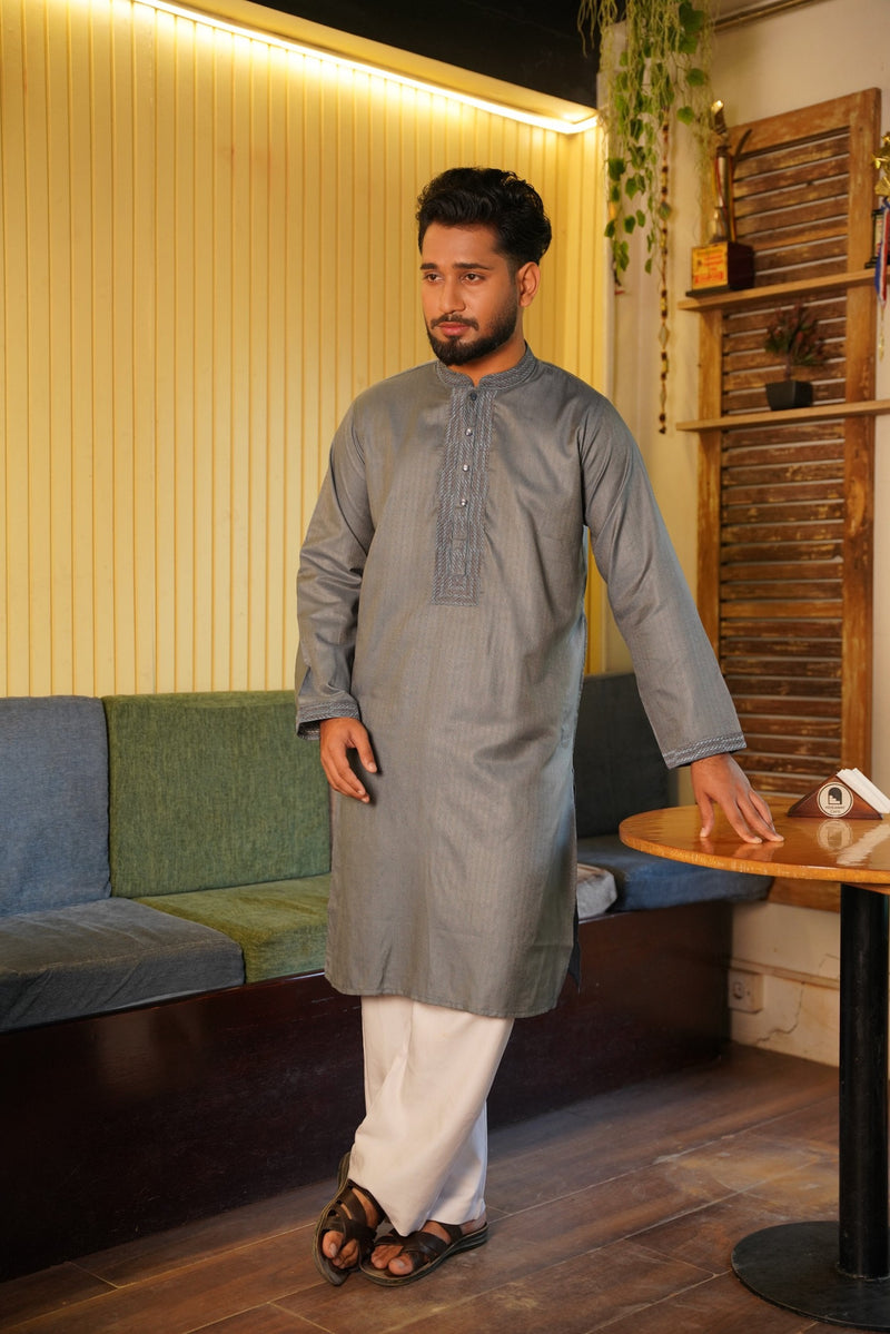 Zair's Punjabi - Charcoal Grey (+Free Pajama)