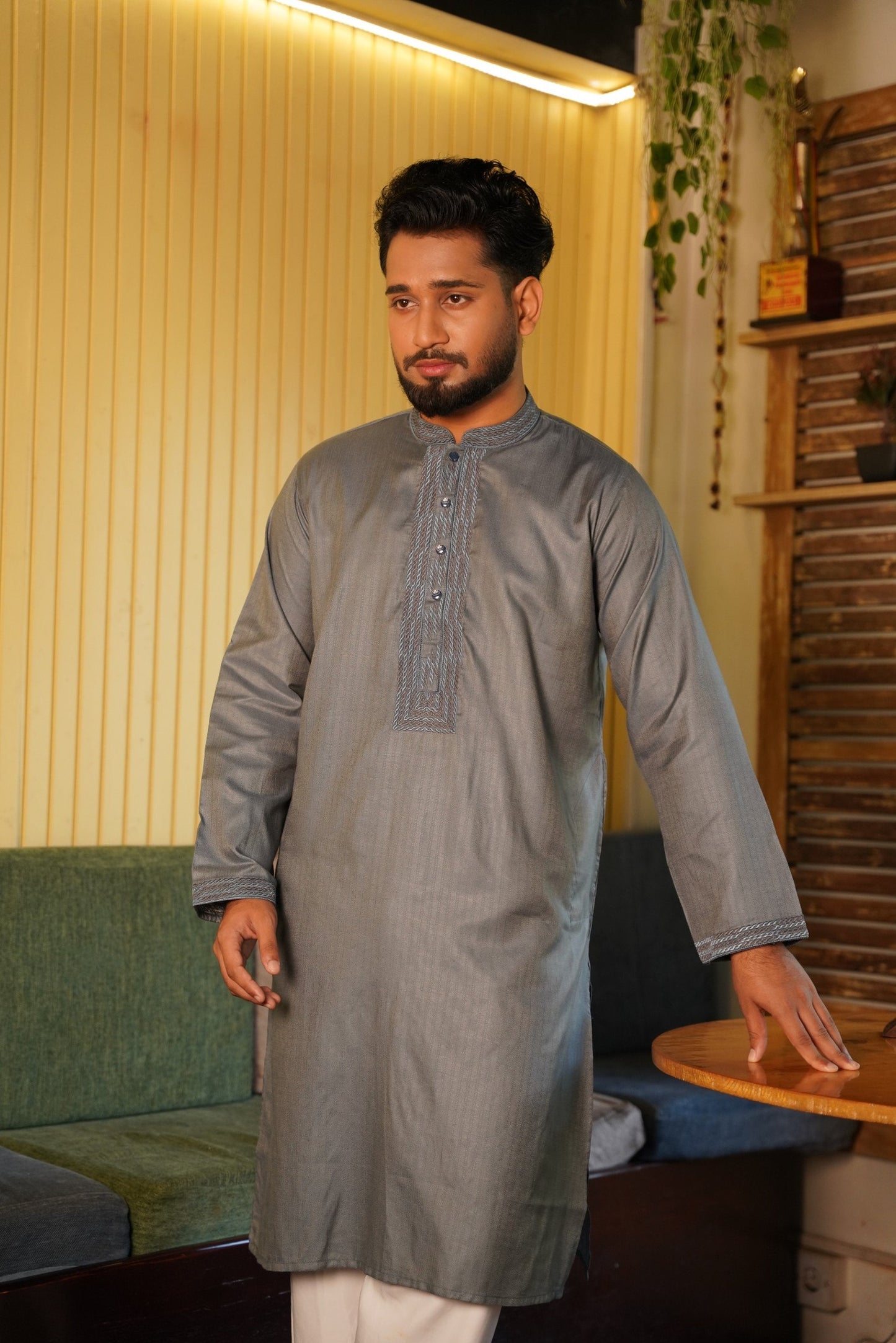Zair's Punjabi - Charcoal Grey (+Free Pajama)