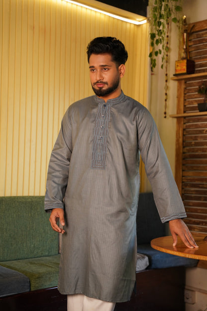 Zair's Punjabi - Charcoal Grey (+Free Pajama)