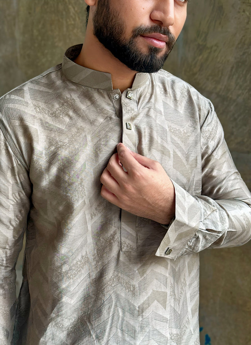 Zair`s Luxury Punjabi - The Taupe Aristocrat